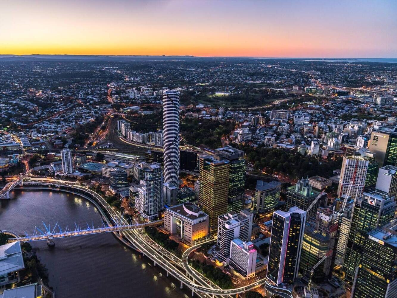 Die Skyline von Brisbane.